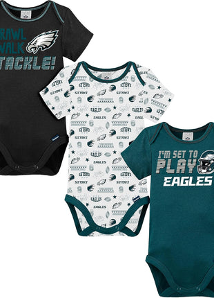 Gerber NFL Unisex-Baby NFL Team 3 Pack Short Sleeve Onesie Bodysuit