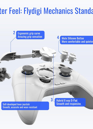 FLYDIGI Direwolf 3 Wireless PC Controller, Hall Effect Joysticks Triggers,1000 Hz Polling Rate, Multi-Platform Gaming Controller