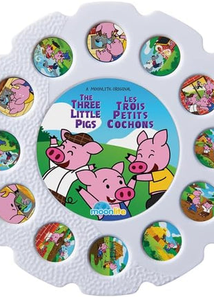 Moonlite Storytime Projector + The Three Little Pigs Single Story | Learning Gift for Children Ages 1 Year and Up, Ideal for Bedtime, Storytime and Family Travel, Storybook Art Projection