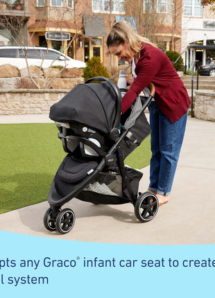 Graco Outpace LX All-Terrain 3-Wheel Baby Stroller, Cohen €" Compatible for Travel System, Easy One-Hand Fold, in-Seat Suspension for Comfortable Ride, Never-Flat Rubber Tires