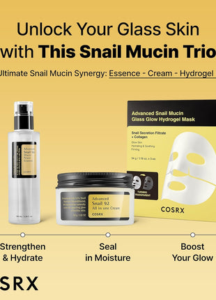 COSRX Snail Mucin 96% Repairing Serum, Hydrating Serum for Face with Snail Secretion Filtrate for Dull Skin & Fine Lines, 100ml, Korean Skin Care