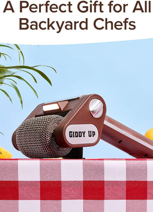 HorsePower Giddy Up Grill Cleaner, Cordless Rechargeable, As Seen on TV | LED light, rechargeable, 304 stainless power steel roller, up to 350 RPM, no bristles, no preheating, blasts burnt-on food