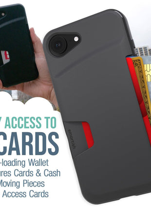 Smartish? iPhone 16 Pro Wallet Case - Wallet Slayer Vol. 1 [Slim + Protective] Credit Card Holder - Drop Tested Hidden Flip Card Slot Cover Compatible with Apple iPhone 16 Pro - Black Tie Affair