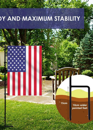 YEAHOME Garden Flag Holder Stand, Premium Yard Flag Holder Weather-Proof Metal Powder-Coated Flagpole with Clip and Stopper for Christmas Garden Flag, Outdoor Garden Decor Decoration