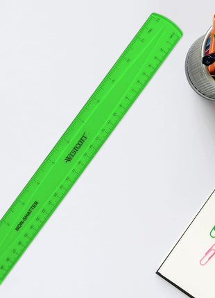 Westcott Shatterproof Ruler, 12-Inch, Green, 16012