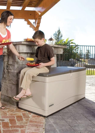 Lifetime 60012 Extra Large Deck Box, 130 Gallon, Desert Sand/Brown