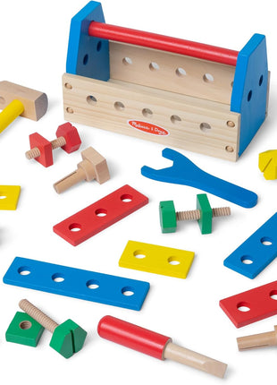 Melissa & Doug Take-Along Tool Kit Wooden Construction Toy (24 pcs)
