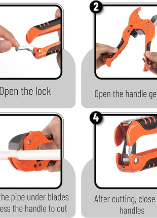 Bates- PVC Pipe Cutter, Cuts up to 1-1/4 inch, Ratcheting PVC Pipe Cutter Tool, Pipe Cutters PVC, PVC Pipe Shears, PVC Cutter, Plastic Pipe Cutter, PEX Pipe Cutter, PVC Cutter Tool, PVC Ratchet Cutter