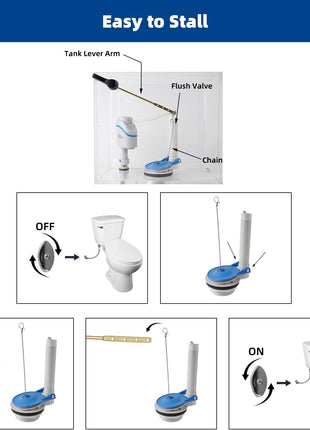 iFealClear 3-Inch Toilet Flapper Replacement Compatible with Gerber 99-788 | Thick Rubber Seal Toilet Flapper w/ Adjustable Stainless Steel Chain, Water Conserve High Performance, Easy to Install, Blue