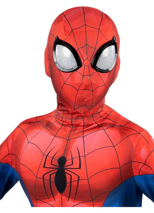 Marvel Spider-Man Official Youth Deluxe Zentai Costume - Deluxe Two-Way Stretch Spandex with Invisible Zippers and Wrist Openings for Added Convenience (XS) Multi
