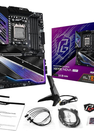 ASRock Phantom Gaming X870E Nova WiFi Socket AM5 AMD Ryzen X870 DDR5 DIMMs 8200 MHz 256 GB ATX Motherboard USB4