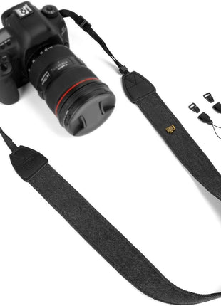 WANBY Camera Strap Black Canvas Neck Shoulder Strap with Quick Release Buckles for DSLR SLR