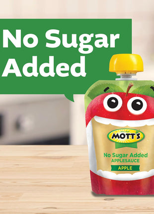 Mott's No Sugar Added Applesauce Variety Pack, 4 Flavors – Apple, Strawberry, Cinnamon & Blueberry, Made from Real Fruit, No Artificial Flavors, 3.2 Clear Pouches, 20 Pack