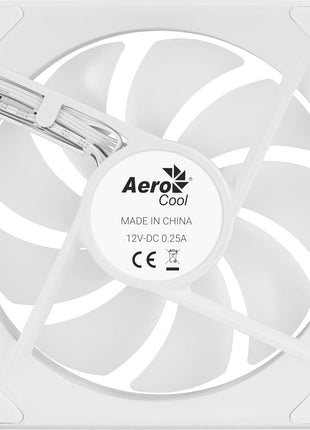 AeroCool Phantom M-3 Reverse Infinity Mirror ARGB Fan, for PC Case, 120mm, PWM 500-1800 RPM, Hydraulic Bearing, Eight Shock-Absorbing Pads, Liquid and Air Cooler, White