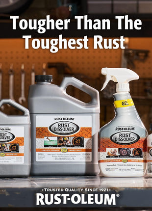 Rust-Oleum Rust Dissolver Soak & Bath | Heavy-Duty Corrosion Remover for Metal Tools, Cars, Bikes, Grills, Bolts, Firearms & More | Quart