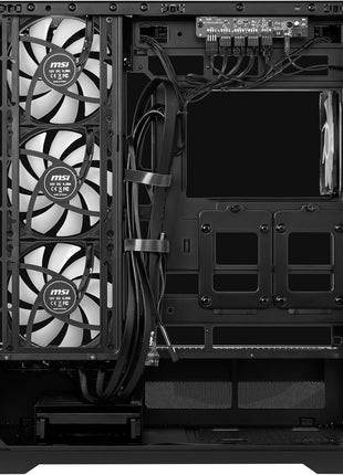 MSI MAG PANO 110R PZ - Mid-Tower Gaming PC Case - Tempered Glass Side Panel - 3 x 120mm ARGB Fans - Liquid Cooling Support up to 360mm Radiator - Mesh Panel for Optimized Airflow