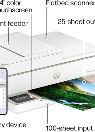 HP Envy 6555e Wireless All-in-One Color Inkjet Printer, Portobello, Print, scan, copy, Duplex printing Best-for-home, 3 month Instant Ink trial included, AI-enabled (714N5A)