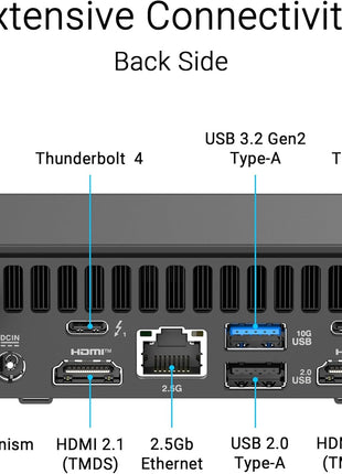 ASUS NUC 15 Pro Slim Barebones Mini PC with Intel Series 2 Core Ultra 7 255H, up to 96GB DDR5 RAM, Dual Storage, ThunderboltTM 4, Wi-Fi 7 & Bluetooth 5.4, Toolless Chassis Access, VESA Mount Included
