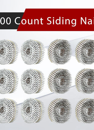 findmall 1-1/2 Inch 3600 Count Siding Nails 15-Degree Wire Collated Coil Full Round Head Hot-Dipped Galvanized Siding Nails