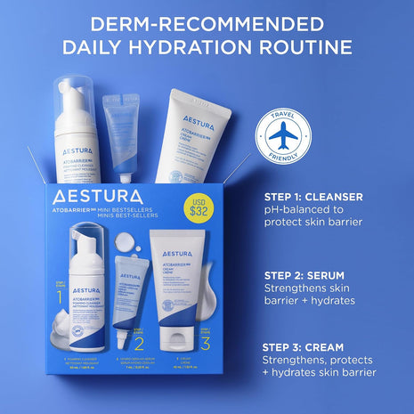 AESTURA ATOBARRIER65 Mini Bestsellers Trial Kit, Korean Skincare for Travel