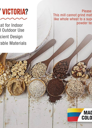 Victoria Manual Cast Iron Grain Mill with High Hopper, Premium Corn-Grinding Mill and Grain Grinder, Made in Colombia