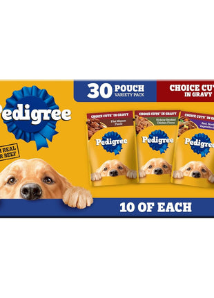 Pedigree Choice Cuts in Gravy Adult Soft Wet Dog Food 30-Count Variety Pack, 3.5 oz. Pouches