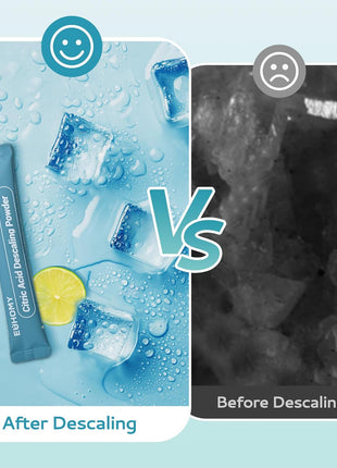 EUHOMY Ice Maker Cleaner & Descaler | 4 Use & Individually Packed | Ice Machine Cleaner with Organic Citric Acid Descaling Powder, Ideal for All Brands