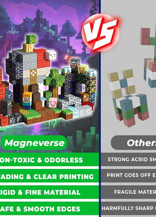 Magneverse 200Pcs Magnetic Blocks - Magnetic Building Blocks Toys for Kids | 0.8in Magnetic Cubes - Building Toys for Kids Ages 3+ , School STEM Learning Activities, Birthday Gifts for Boys Girls Age 3+