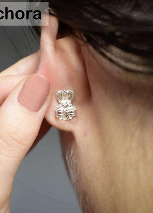 Original Magic Earring Backs for Droopy Ears | Earrings Lifters for Heavy Earring | Earlobe Secure Clear Miracle | Fits Standard 20G / 0.032' / 0.8mm Posts ONLY (2 Silver 1 Gold)