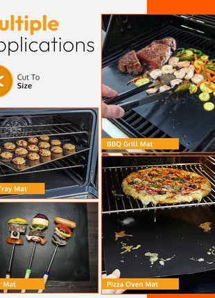 Oven Liners for Bottom of Oven - Thick Heavy Duty 17" x 25" 2 Pack Non-Stick Reusable Mats - BPA & PFOA Free Protector for Electric, Gas, Microwave & BBQ Grill Liner - Easy Clean & Heat Resistant