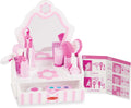 Melissa & Doug Wooden Beauty Salon Play Set, 18-Piece Vanity with Pretend Play Toys, Makeup, Mirror, Accessories & More, Preschool Toys for Girls & Boys Ages 3+ - FSC Certified