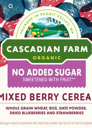 Cascadian Farm Organic Mixed Berry Cereal, No Added Sugar, 12.5 oz