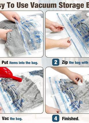 HIBAG Vacuum Storage Seal Bags, 10 Jumbo Space Saver Vacuum Sealer Bags for Clothes, Comforters, Blankets, Bedding (10J)