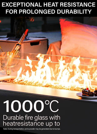 NUPICK 20 Pound Fire Glass, 1/2 Inch Reflective Fire Glass, Fit with Fire Pit and Fireplace, Black