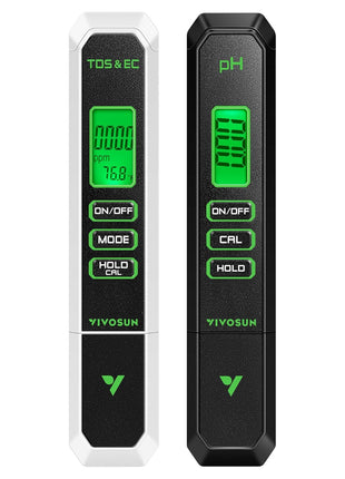 VIVOSUN Digital pH and TDS Meter Kits, 0.01pH High Accuracy Pen Type pH Meter ± 2% Readout Accuracy 3-in-1 TDS EC Temperature Meter for Hydroponics, Pool and Aquarium, Yellow Blue, UL Certified