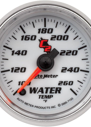 Auto Meter 7155 C2 Full Sweep Electric Water Temperature Gauge