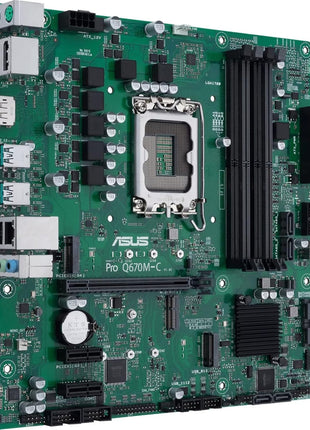 ASUS Pro Q670M-C-CSM LGA 1700(Intel 12th&13th Gen&Intel vPro) mATX Commercial Motherboard(PCIe 4.0,DDR5 4800, 2xNVMe SSD M.2 Slots,4xUSB 3.2 Gen 2 Ports, Front USB 3.2 Gen 1 Type-C)