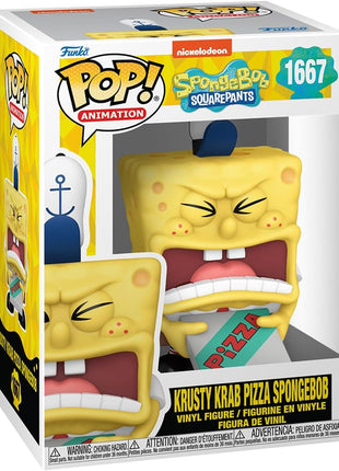 Funko POP! Plush: Spongebob Squarepants - Spongebob with Pizza | Official Cartoon/Animation Merch - Collectable Vinyl Figurine for Shelf Display - Birthday Gift Idea for Fans and Collectors