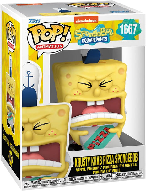 Funko POP! Plush: Spongebob Squarepants - Spongebob with Pizza | Official Cartoon/Animation Merch - Collectable Vinyl Figurine for Shelf Display - Birthday Gift Idea for Fans and Collectors