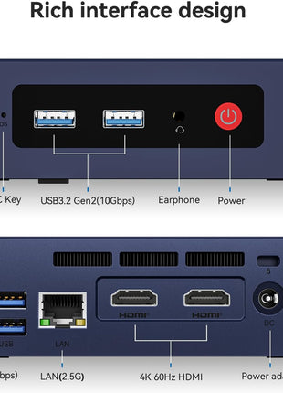 Beelink Mini S12 Pro Mini PC, Intel 12th Gen N100 (4C/4T, up to 3.4GHz), 16GB DDR4, 500GB SSD, Desktop Computer Support Dual HDMI 4K@60Hz, WiFi 6, BT5.2, NAS, Low Power