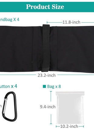 Aimosen 4 Packs Sandbags Weight Bags for Light Stand Photography Video Equipment, Heavy Duty Saddlebag for Backdrop Stand, Photo Tripod, Canopy, Pop up Tent, Umbrella Base, Fishing Chair, Picnic Table