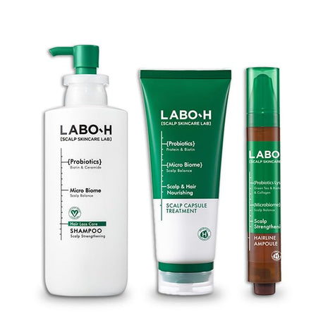Scalp Strengthening Roll On Serum with Shampoo & Conditioner Set - Korean Hair Anchoring Serum for Daily Massage and Hair Growth | Vegan | Anti-Loss Treatment | Cooling & Soothing Relief with