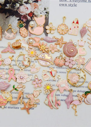 30pcs Mixed Enamel Charms Pendants for Jewelry Making Bulk lot Necklace Earrings Bracelet Craft Findings
