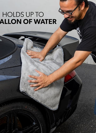 Chemical Guys Woolly Mammoth Large Microfiber Drying Towel - 36 x 25 Inch Gray, Ultra Plush Super Absorbent Car Drying Towel for Cars, Trucks, SUVs, Motorcycles, RVs, and Auto Detailing