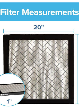 Filtrete 20x20x1 Air Filter, MPR 2800, MERV 14, Healthy Living Ultrafine Particle Reduction 3-Month Pleated 1-Inch Air Filters, 2 Filters