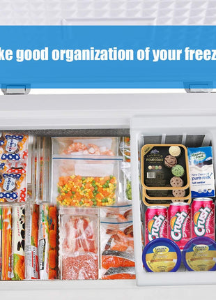 Chest Freezer 3.5 Cu.Ft Small Deep Freezer for Apartment Kitchen, Black | Free-Standing Top Door, Adjustable 7 Thermostat, Removable Basket,Temperature Control