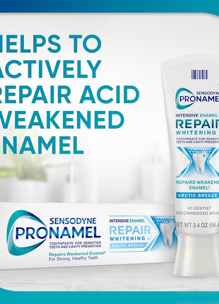 Sensodyne Pronamel Intensive Enamel Repair Toothpaste for Sensitive Teeth and Cavity Protection, Whitening Toothpaste to Strengthen Enamel, Arctic Breeze - 3.4 Ounces x 4