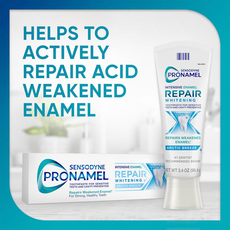 Sensodyne Pronamel Intensive Enamel Repair Toothpaste for Sensitive Teeth and Cavity Protection, Whitening Toothpaste to Strengthen Enamel, Arctic Breeze - 3.4 Ounces x 4
