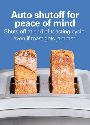 Hamilton Beach 2 Slice Toaster with Extra Wide Slots, Bagel Setting, Toast Boost, Slide Out Crumb Tray, Auto Shutoff & Cancel Button, Defrost Function, Stainless Steel (22794)