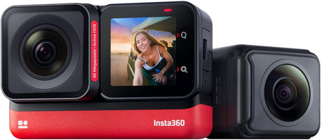 insta360 ONE RS Twin Edition - Waterproof 4K 60fps Action Camera & 5.7K 360 Camera with Interchangeable Lenses, Stabilization, 48MP Photo, Active HDR, AI Editing